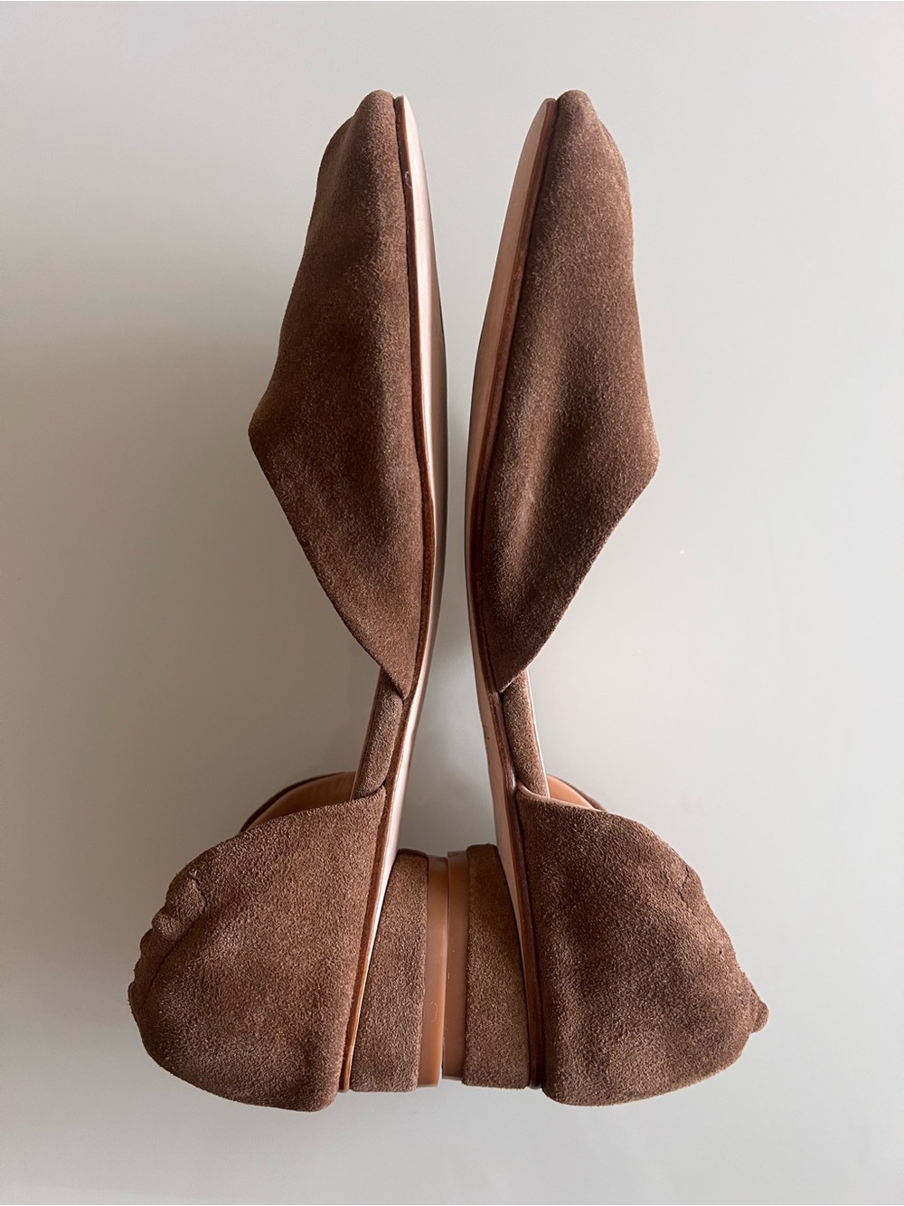 HOME WORK ATELIER Tabi Ballet Flats Suede Brown Minimalist Shoes - Picture 6 of 16